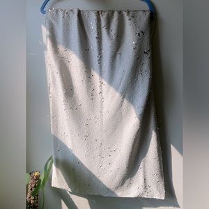 Vita Grace white sequin slit skirt